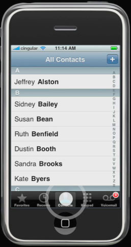 iPhone Contact List