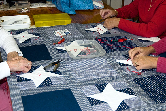 Quilting hands